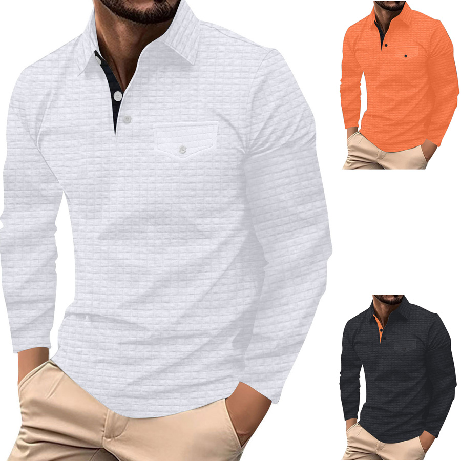 Wholesale 2025 shirt for man designer polo Spring New Shirts European and American Men's Long Sleeves Casual Plaid Large Size White Black Fashion