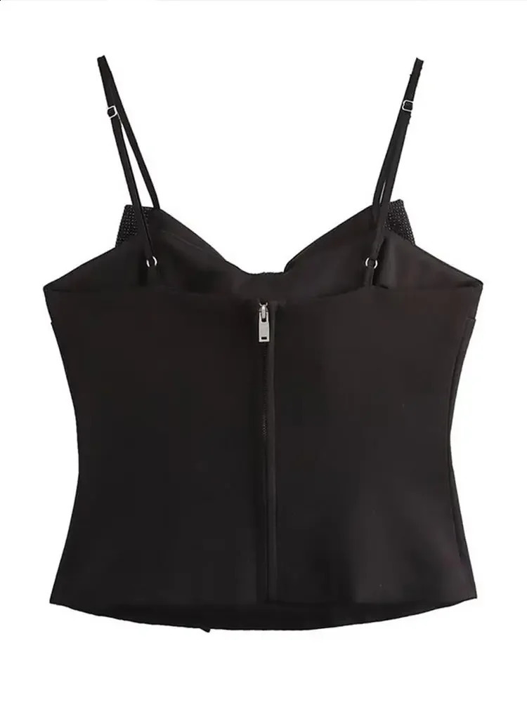 Fashion Big Bow Sequin Tank Top Women Sleeveless Backless Zipper Glitter Vest Chic Female Slim Evening Party Chritstmas Top 250206
