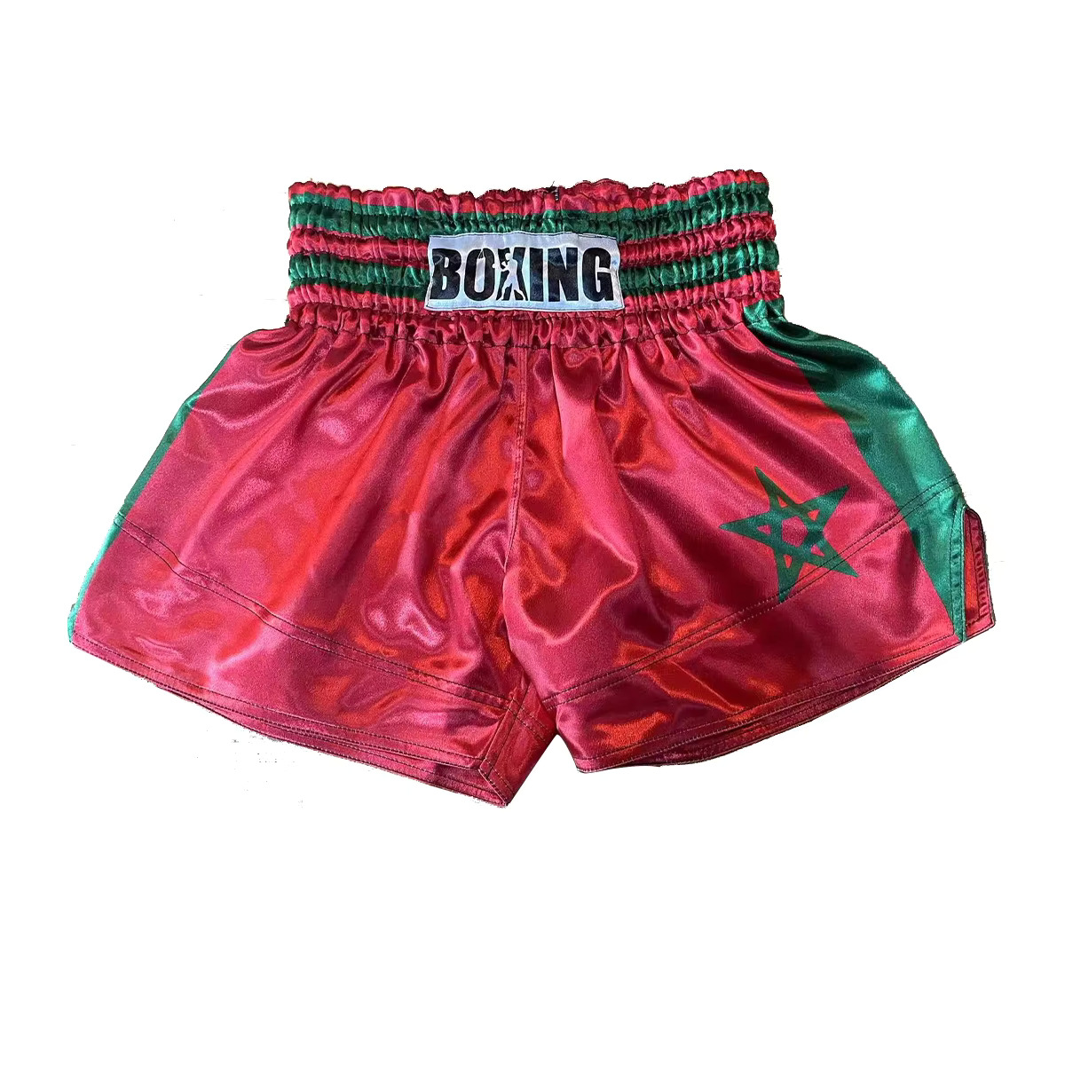 Moroccan flag Muay Thai shorts mens and womens boxing fighting shorts martial arts Sanda Martial Arts Clothing