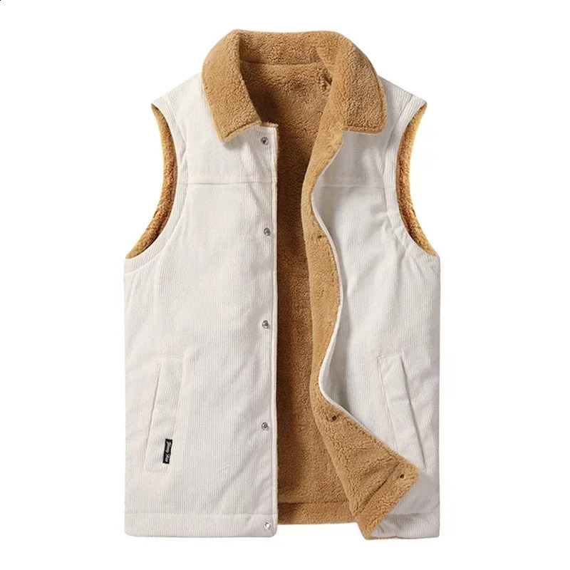 High Quality Lambswool Vests Men Warm Padded Casual Versatile Trend Jacket Shoulders Sleeveless Jacket Large Size 6XL 250206