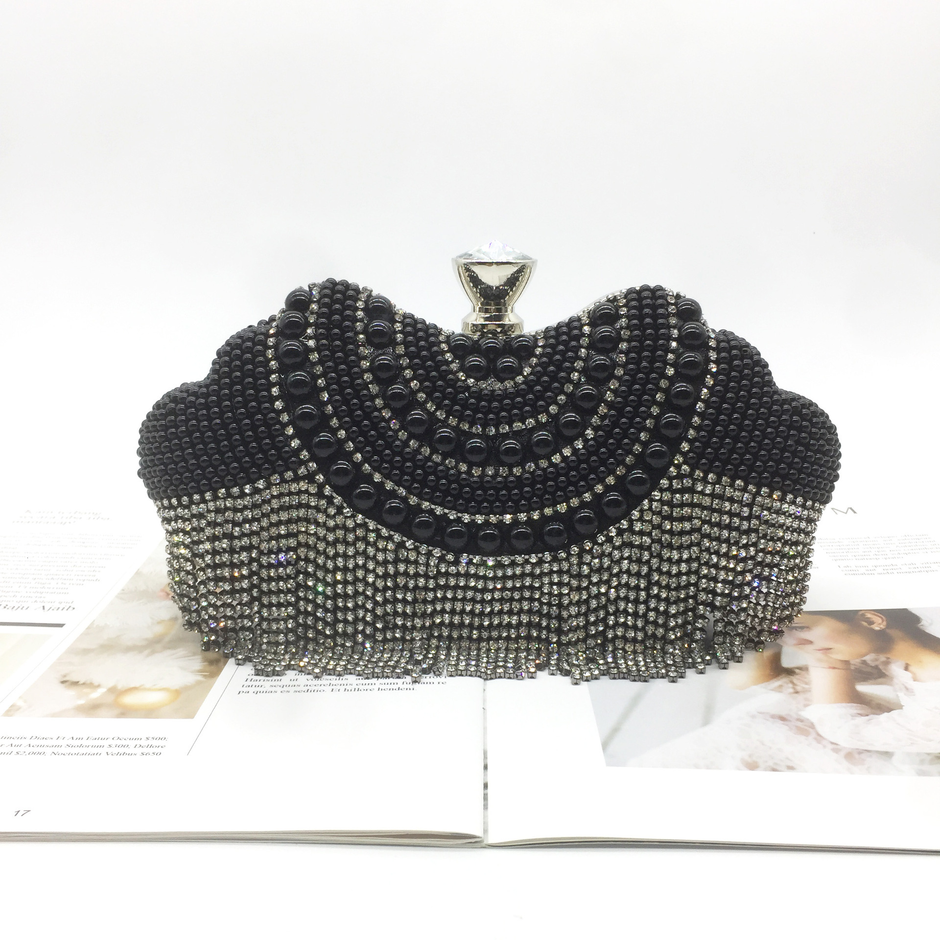 New Tassel Handmade Dinner Women's Diamond Inlaid Fashionable Evening Dress Bag, Handbag, Makeup Bag