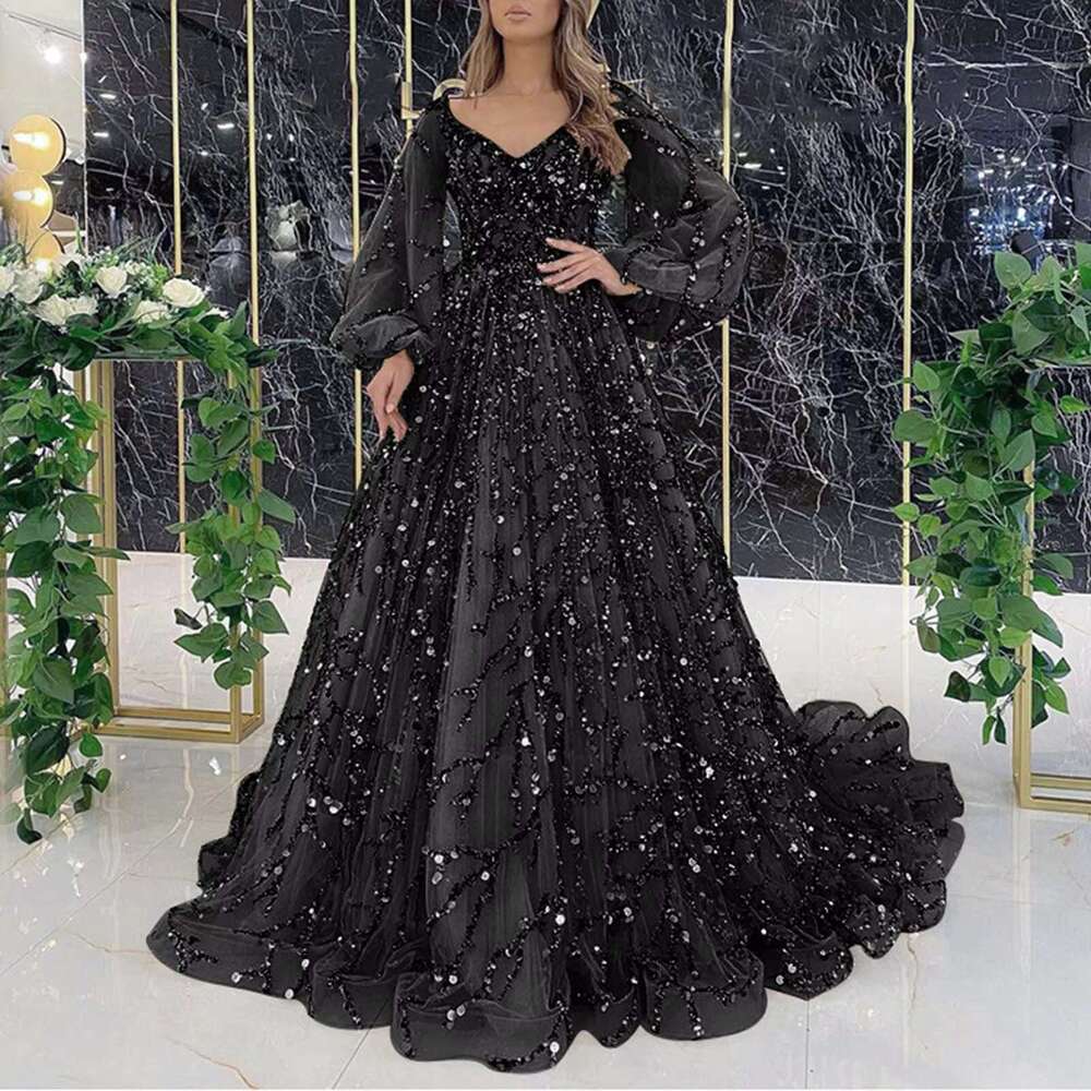 Sequins Evening Party or Length For Women Mesh Long Sleeve A-e Slim Waist Club Dress Female Backless Prom Dresses R250206