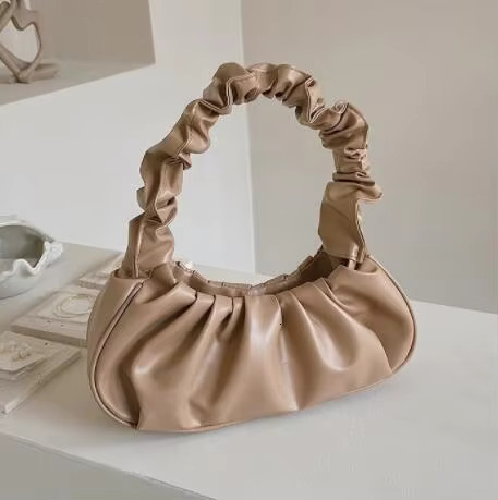 Fashion Pleated Handlebags For Women PU Cloud Leisure Armpit Bag Shopping Shoulder Dumpg Handbag Female Hand Bags PU Gender Neutral