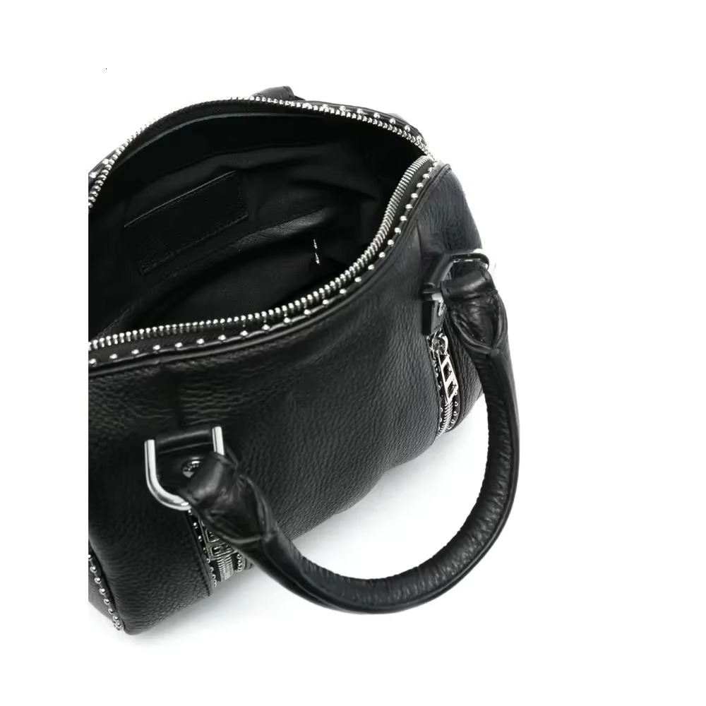 Genuine Leather Women's Niche Brand High Quality Fashion Handbag Light Retro Rivets Design Simple Shoulder Bag