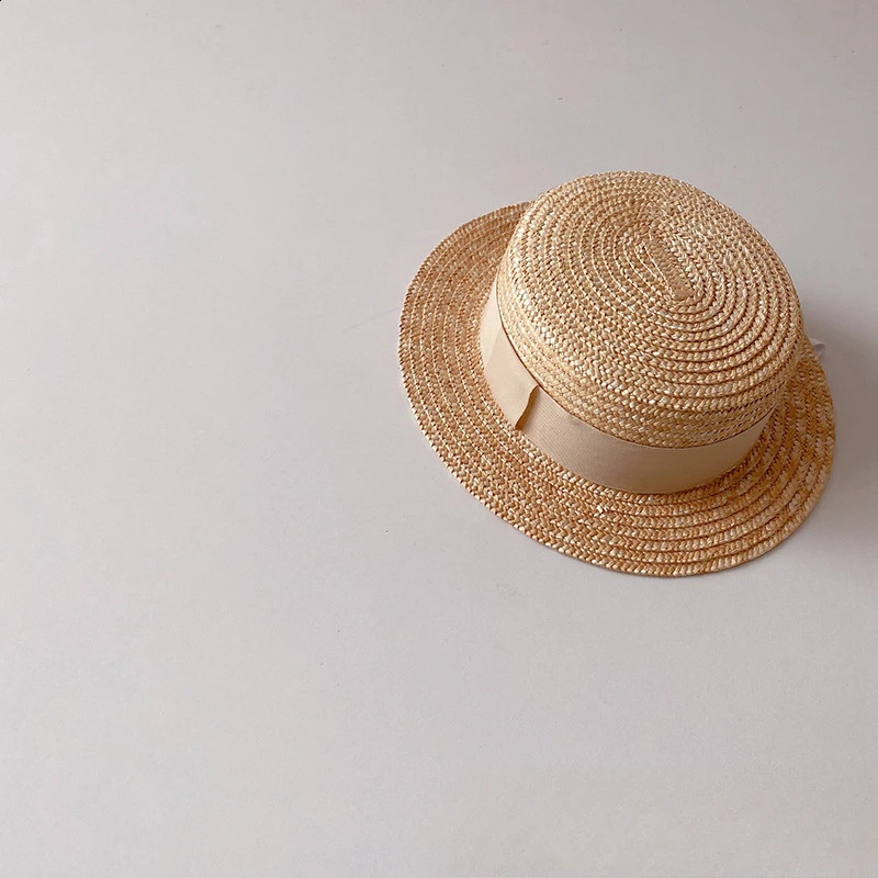Summer Kids Bucket Straw Hat for Boys Girls born Panama Caps Straw Hats Sun Protection Travel Beach Fisherman Hats 250206