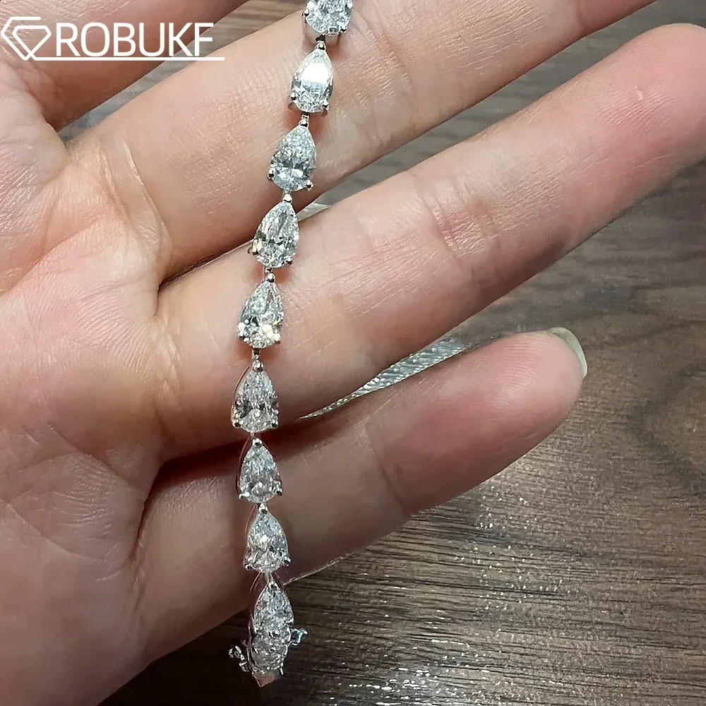 3*5mm Pear Cut All Diamond Tennis Bracelet For Women S925 Silver Plated White Gold Waterdrop Shape Jewelry with GRA 250121