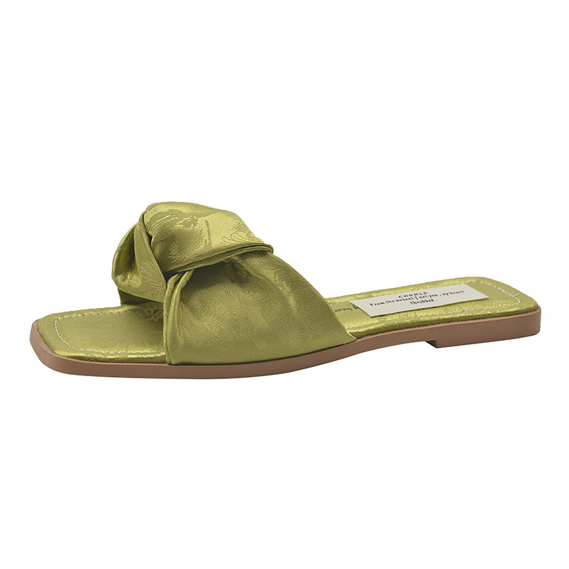 Women Slippers Fashion Flat Bottom Design Sense Outdoor Wear Triple Black Apricot Green Yellow Free shipping