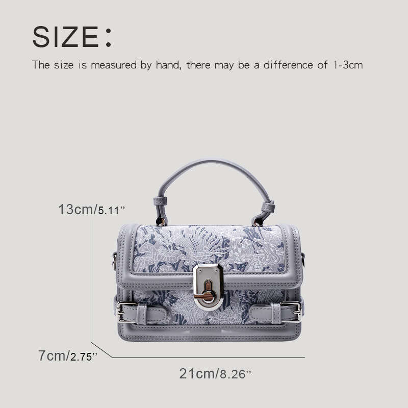 England Style Box Bags For Women Designer Handbag Purses 2024 New In PU Embroidery Wers Lock Top Handle Small Shoulder