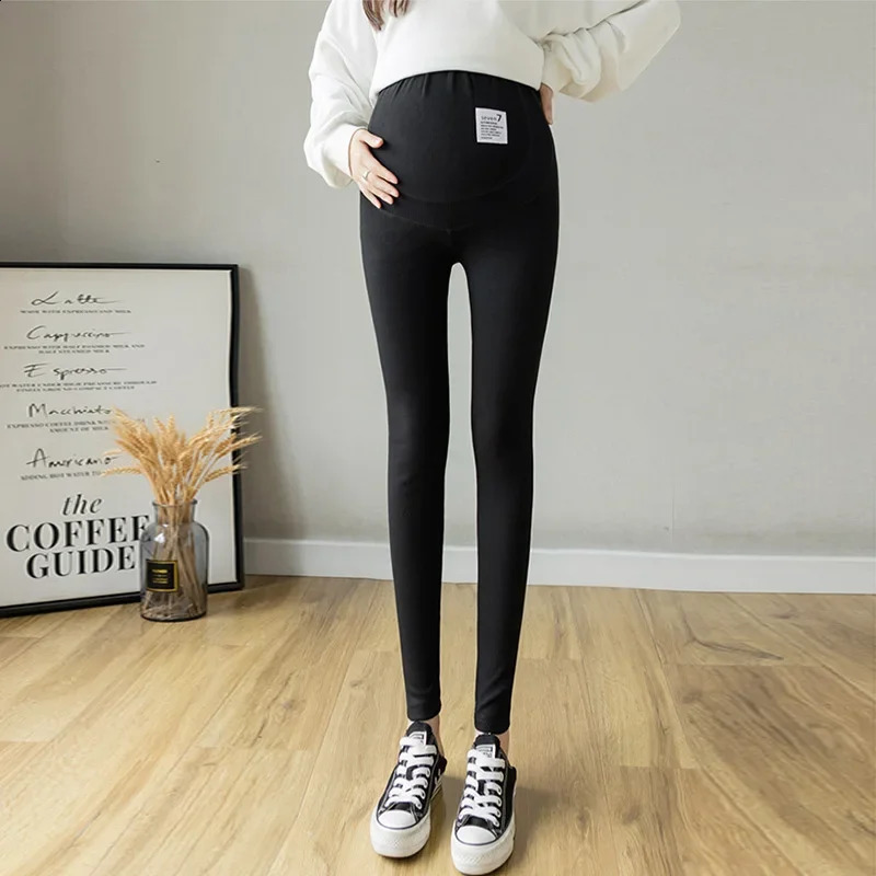 Winter Dense Thick Warm Plus Velvet Cotton Maternity Legging Thermal Fleece Belly Pants Clothes for Pregnant Women Pregnancy 250206