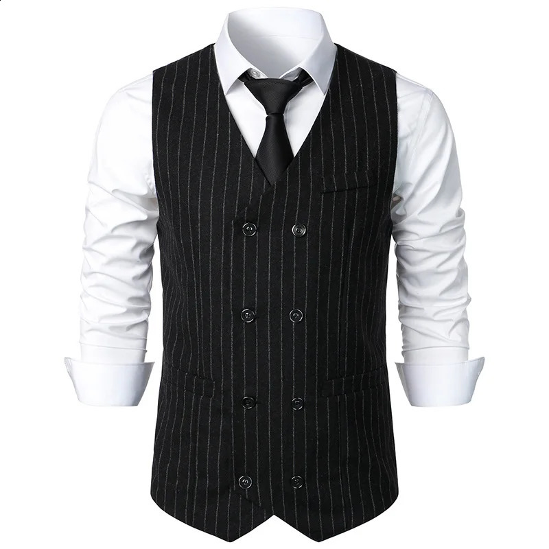 Spring and Autumn Mens Suit Vest Casual British Style Fashion Retro Suit Vest Instagram Trend 250206