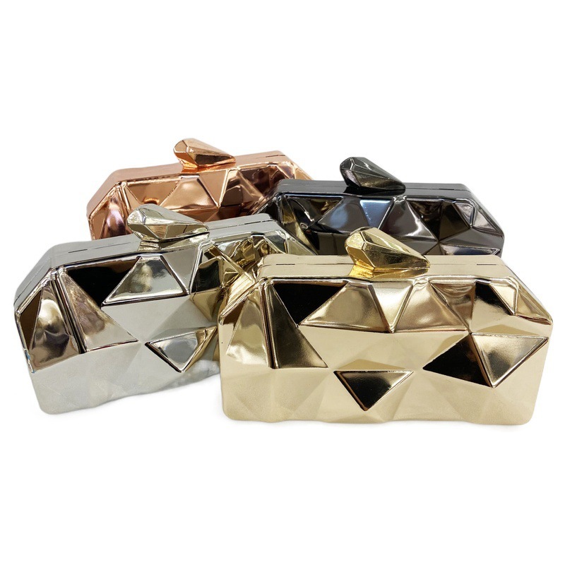 New Alloy Korean Version Metal Banquet Women's High-End Chain Cheongsam Party Handheld Evening Bag