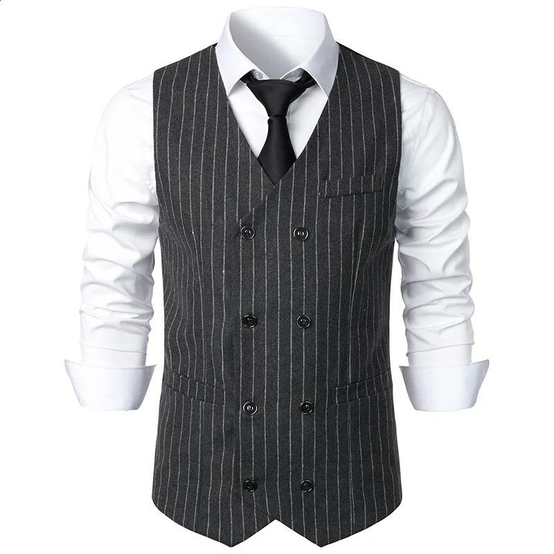 Spring and Autumn Mens Suit Vest Casual British Style Fashion Retro Suit Vest Instagram Trend 250206