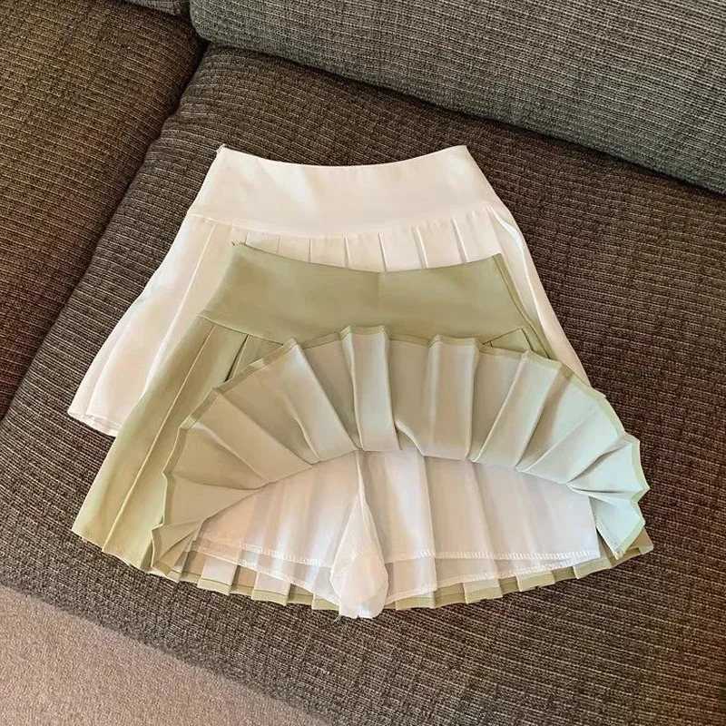 Spring Girls High Waisted A-Line White Pleated Skirt Childrens Clothing Fashionable Girl Half Body Skirt Baby Kids Short Skirt 250206