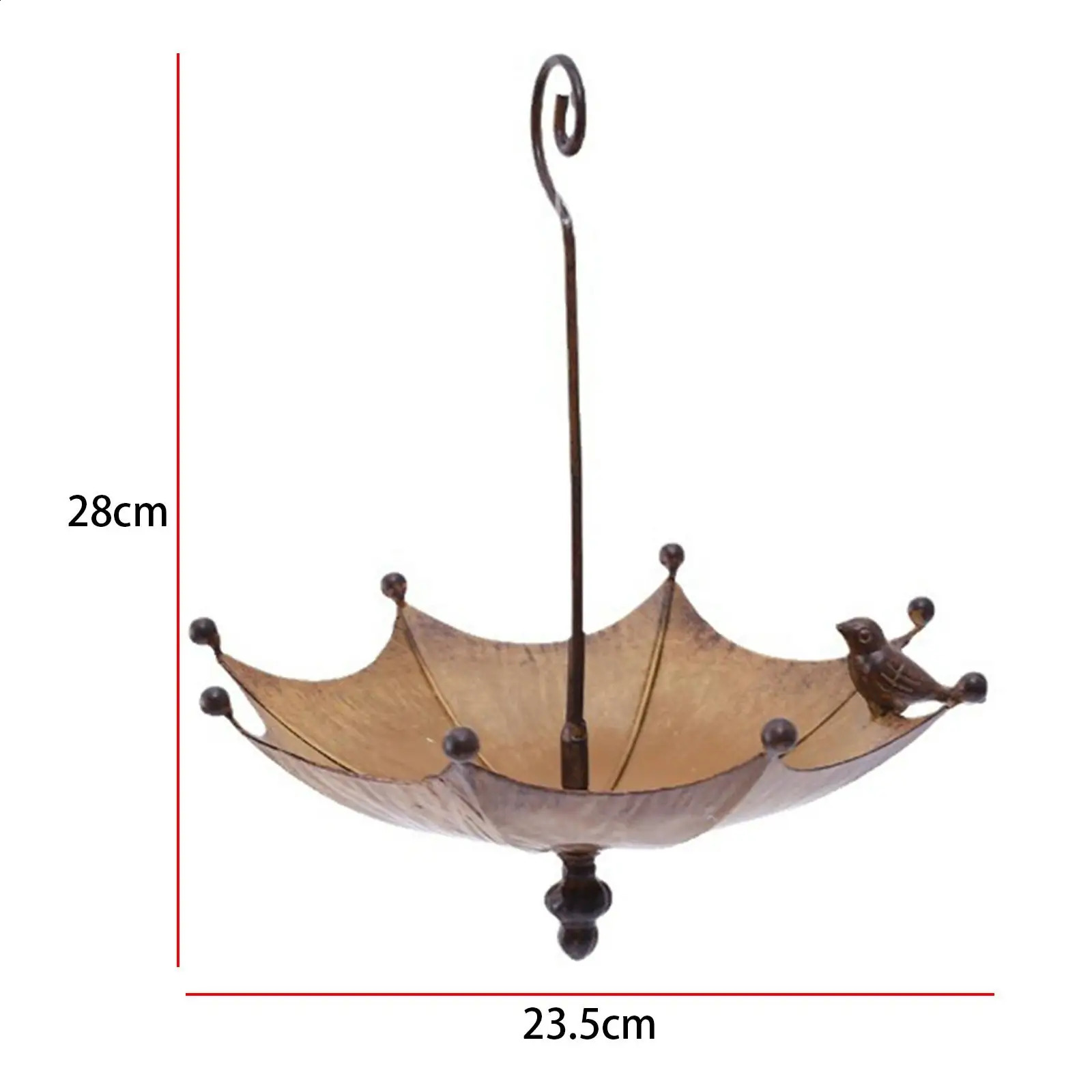 Umbrella Bird Feeder Hanging Water Tray Bird Bath Bird Food Bowl Iron Garden Decoration for Outdoor Lawn Yard Courtyard Porch 250121