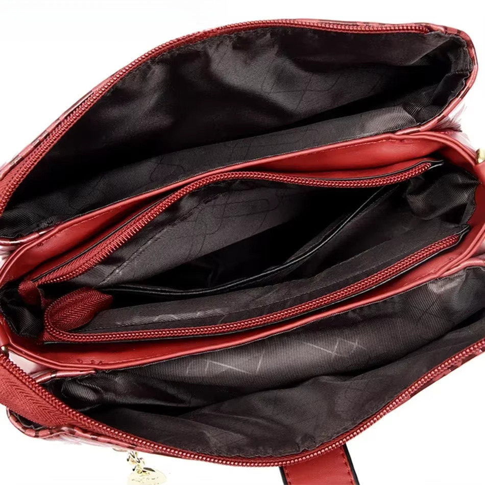 3 Layers 2025 Handbags Women Designer Casual Shoulder High Quality Leather Crossbody Bags For Female