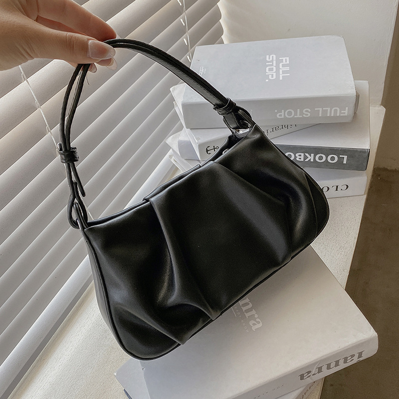 Women's Pleated Cloud Bag - Portable Summer Shoulder Tote with Trendy Design