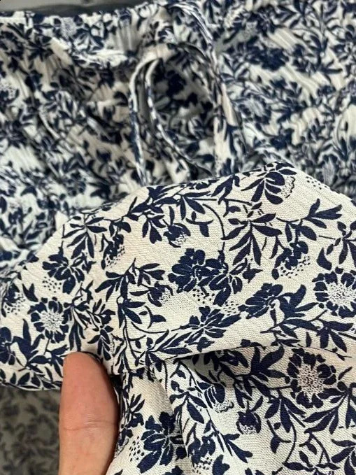 Women Sweet Floral Drawstring Strapless Crop Top 4 Summer Side Split Slim Cropped Vests Street wear Vintage Tank Tops 250206