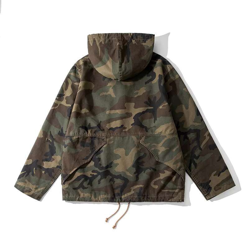 Camo Hooded Windbreaker Coat, Combat Jacket, Camping Hiking Hunting Outdoor Trekking Parka ECWCS PARKA