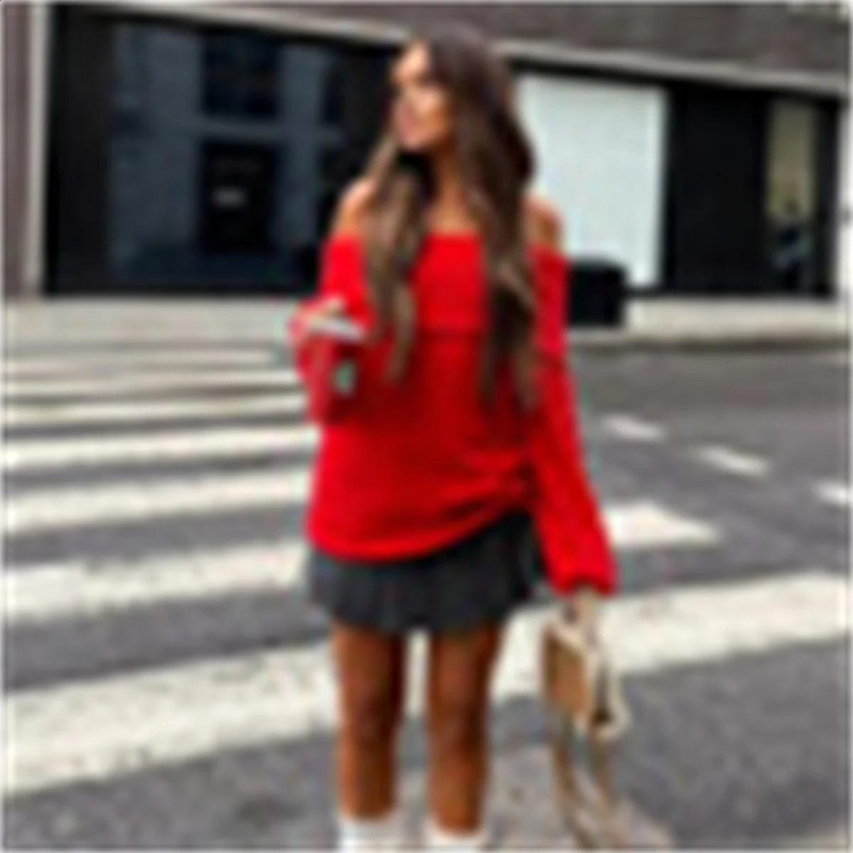 Fashion Solid Off Shoulder Sweater Women Strapless Long Sleeves Loose Sweaters 2024 CasualFall And Winter Sexy Chic Top Outwear 250121