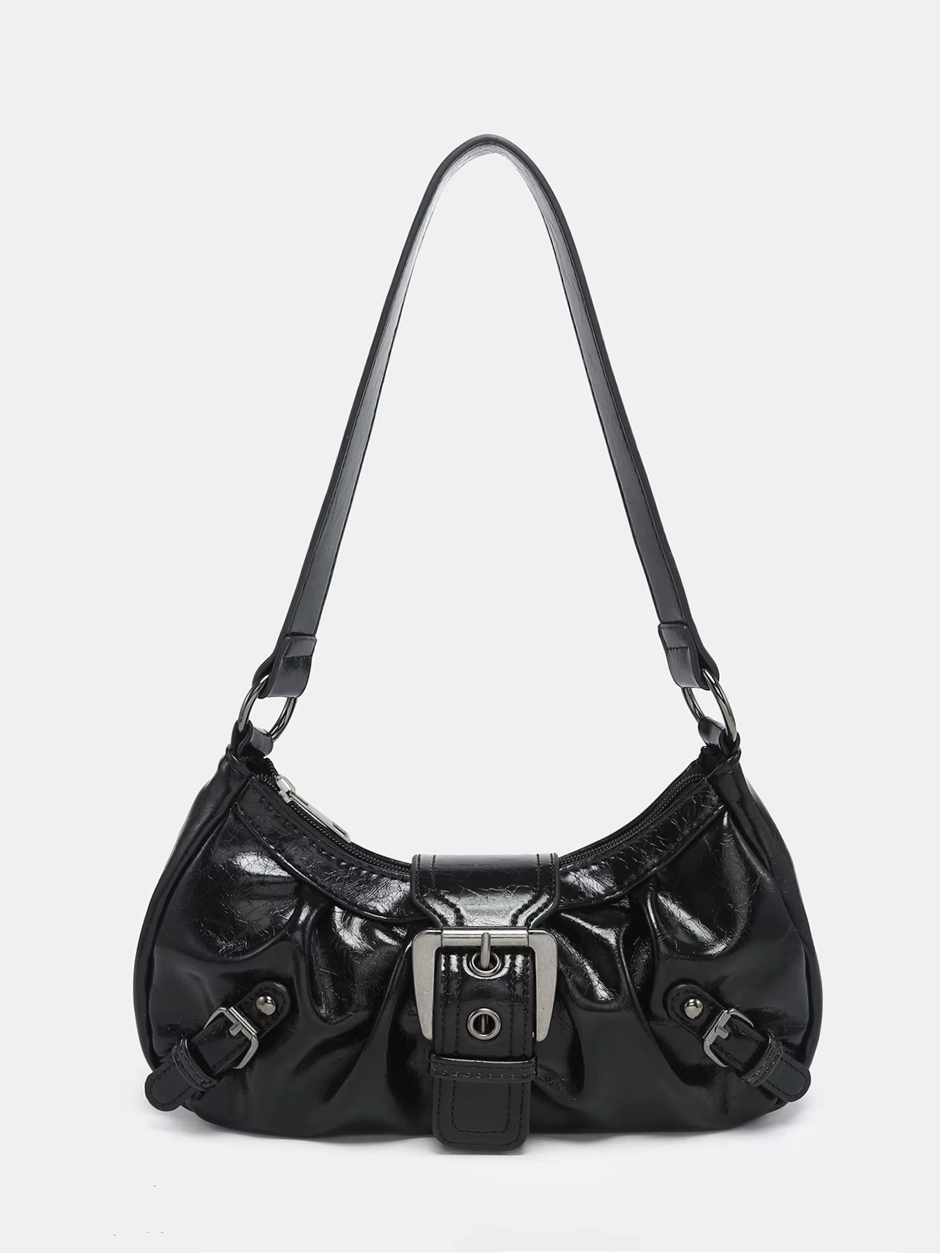 Spring Hot Selg Maillard Retro Small Spicy Girl Y2k Wasteland Style Vintage Leather Shoulder Armpit Bag PU Gender Neutral