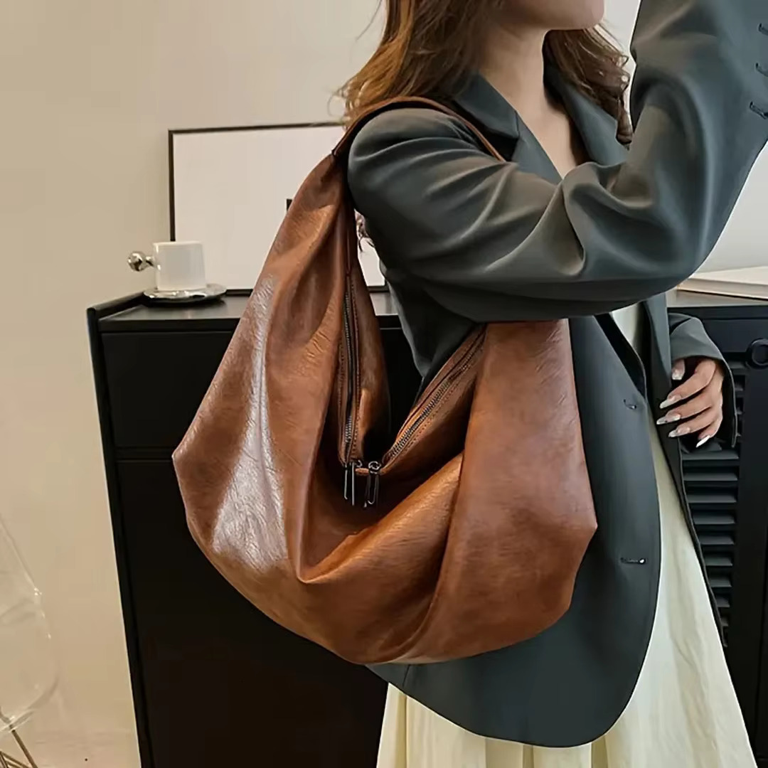 Large Capacity Underarm Shoulder For Women's New Casual Minimalist Dumpg Bag, Fashionable And Versatile Commuting Bag PU Cartoon