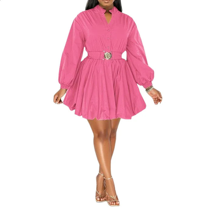 Elegant shirt Dresses for Women Long Sleeve Waistband Short Skirts Autumn Winter Spring Fashion Casual Female Party Dress 250206