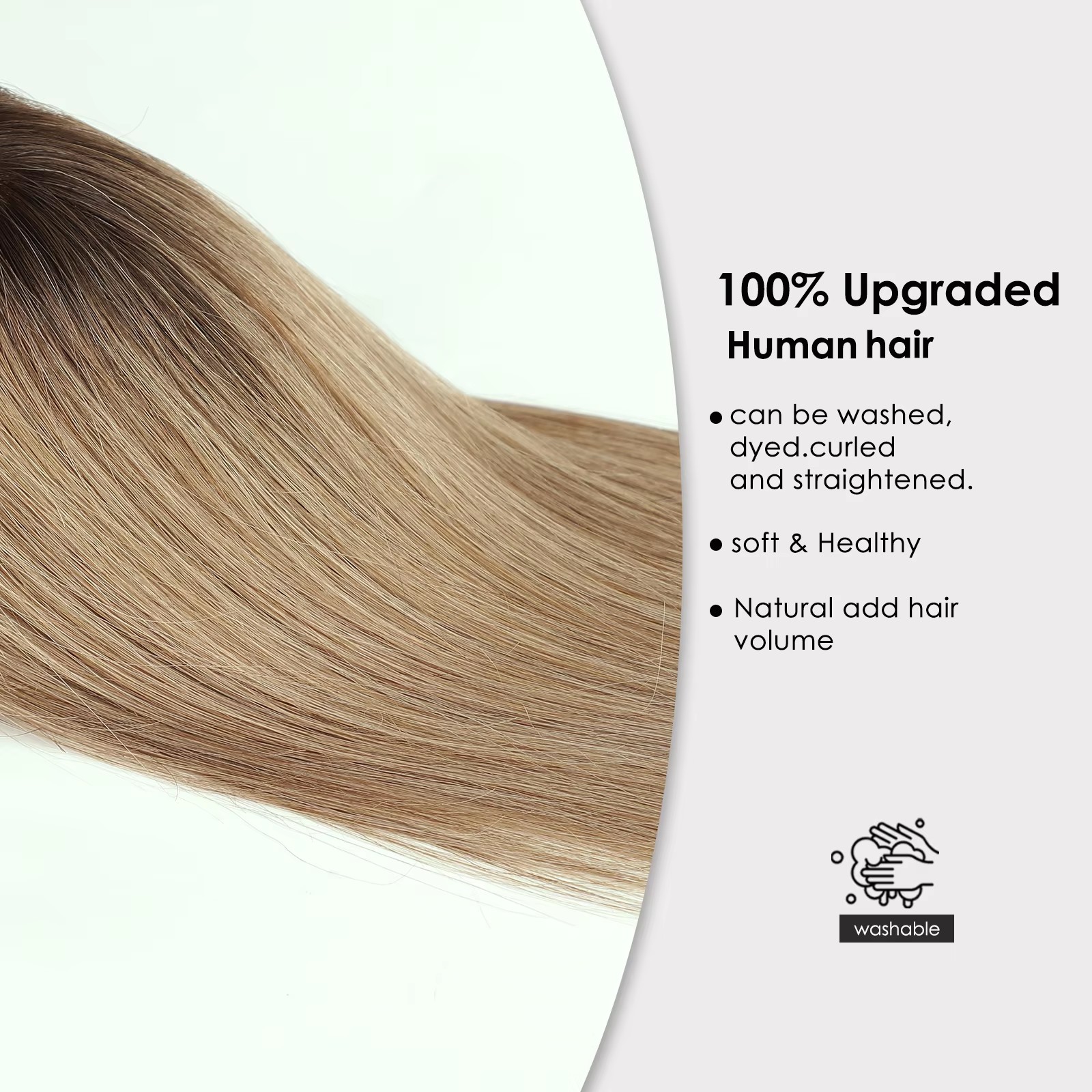 Straight Remy Human Hair Toppers Hair Pieces For Women dark roots Light Brown Women Topper with Bang Silk Base Clip In Topper For Thinning Hair 3x5&qu