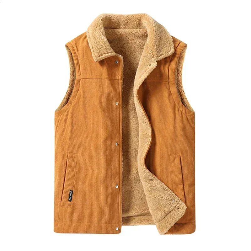 High Quality Lambswool Vests Men Warm Padded Casual Versatile Trend Jacket Shoulders Sleeveless Jacket Large Size 6XL 250206