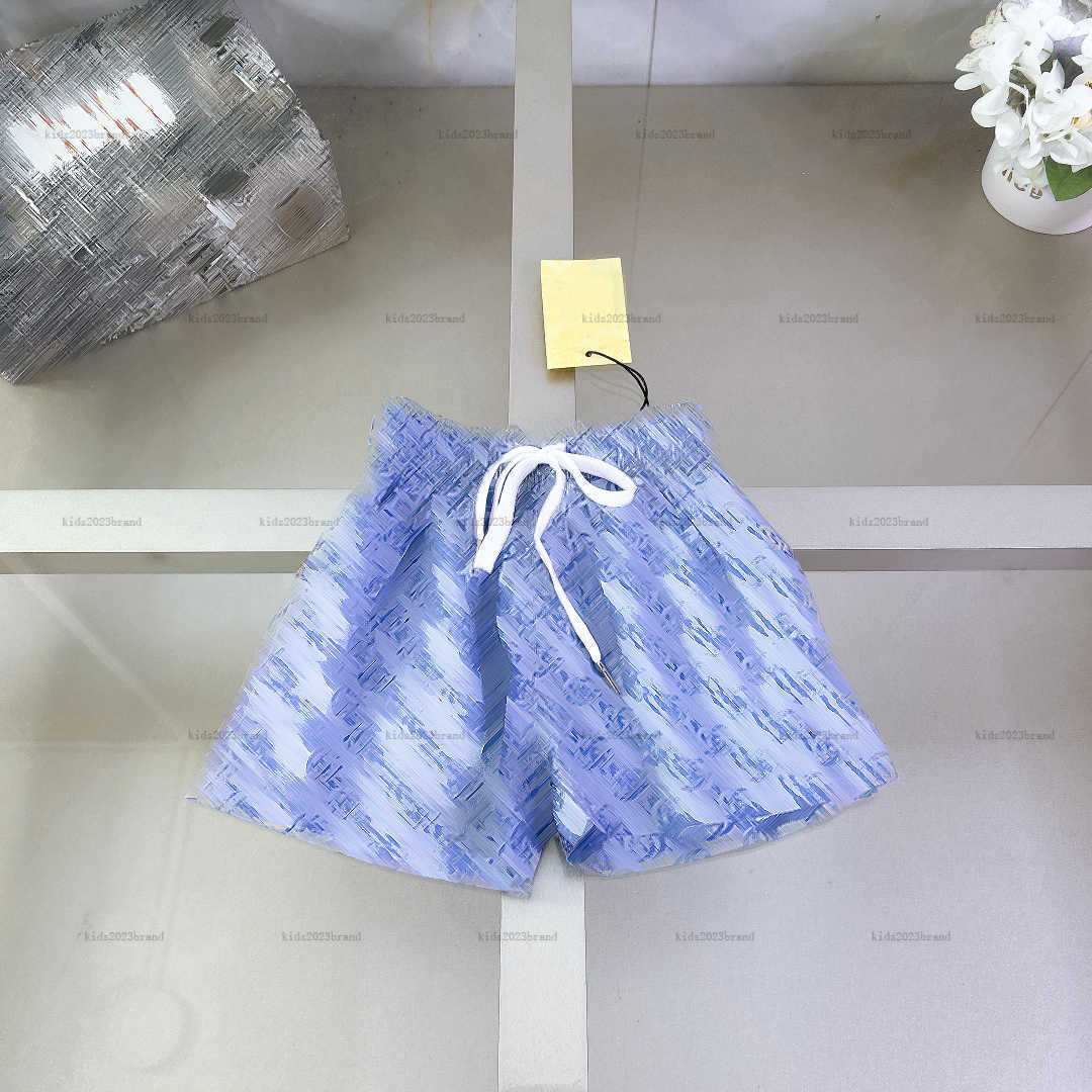 New summer swim shorts kids designer shorts boys beach short pants grid inside children swimming pants logo printing short trousers