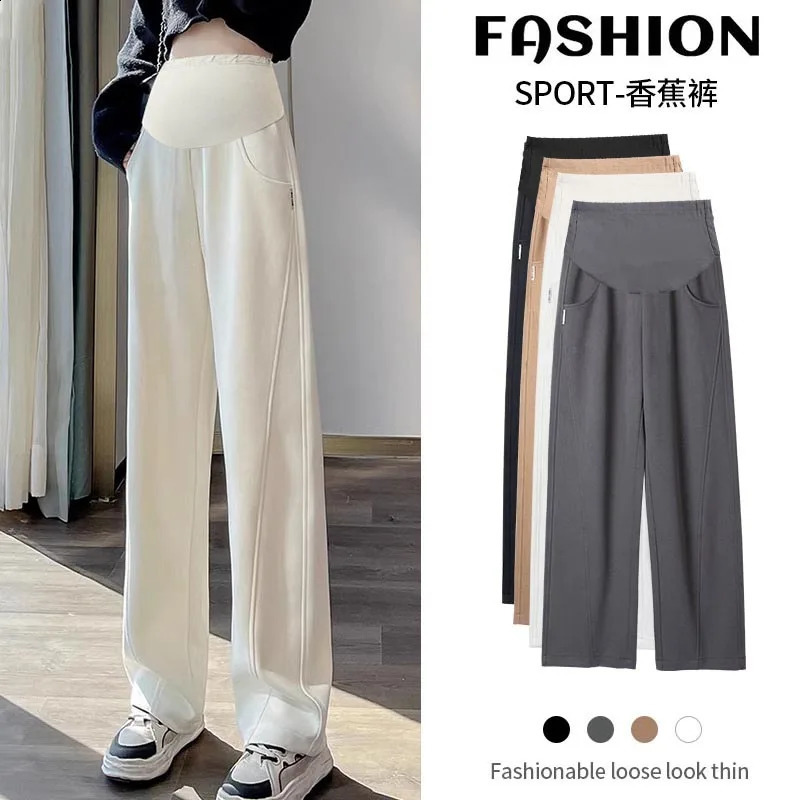 Maternity Pants for Pregnancy Pants Spring Autumn Style Casual Trousers For Pregnant Women Belly Supportive Underwear Outerwear 250206