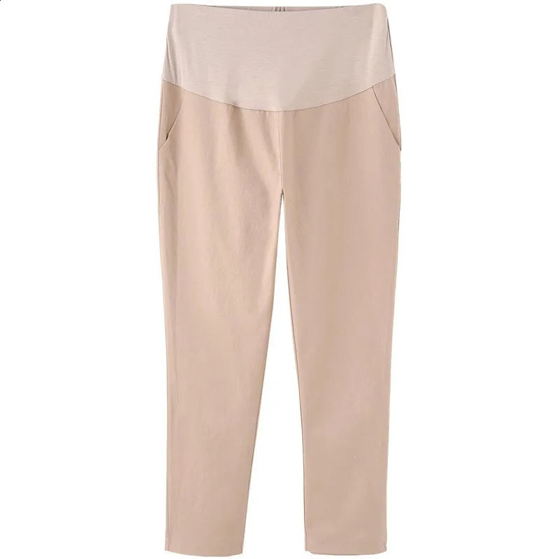 Maternity Women Trousers Pants Spring Straight Leisure Abdomen Pants in Nine Minutes Pants Summer Pregnant Women Belly Support 250206