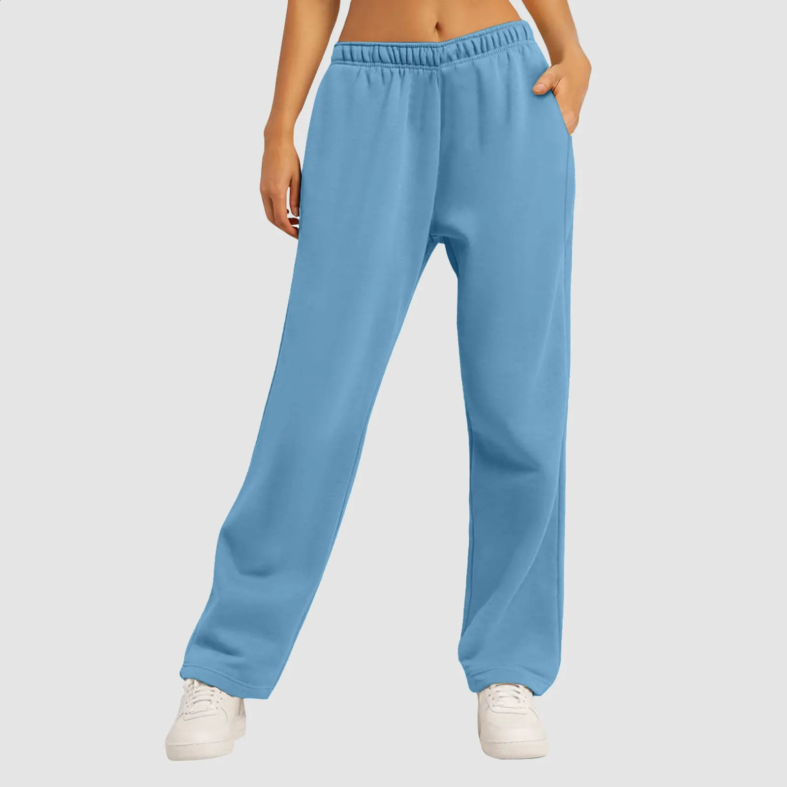Womens Fleece Lined Sweatpants Wide Straight Leg Pants Bottom Sweatpants Joggers Pants Workout High Waisted Yoga Pants With 250121