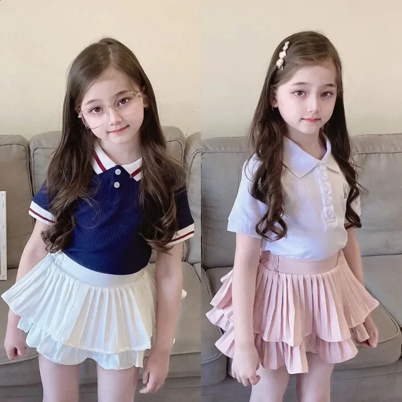 Girls Skirt White Pleated Layered Skirt School Child Black Pink All-match Tutu Casual Infant Kids Mini Short Skirt 3 To 16 Years 250206