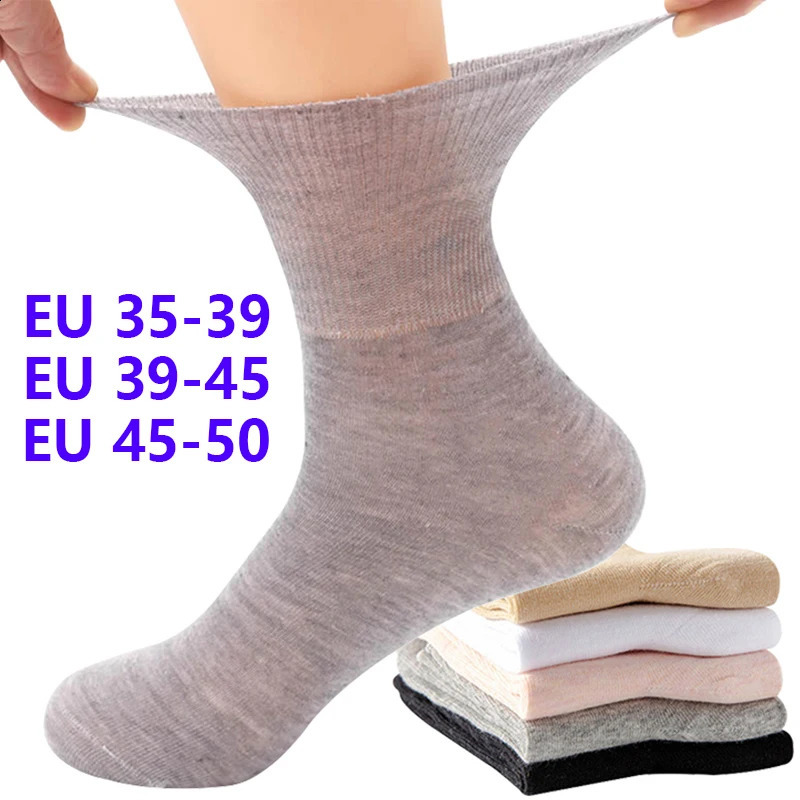 5 Pairs/pack Plus Size Prevent Varicose Veins Socks Women Diabetics Patients Cotton Loose Mouth Sock Men Women Comfortable Meias 250121