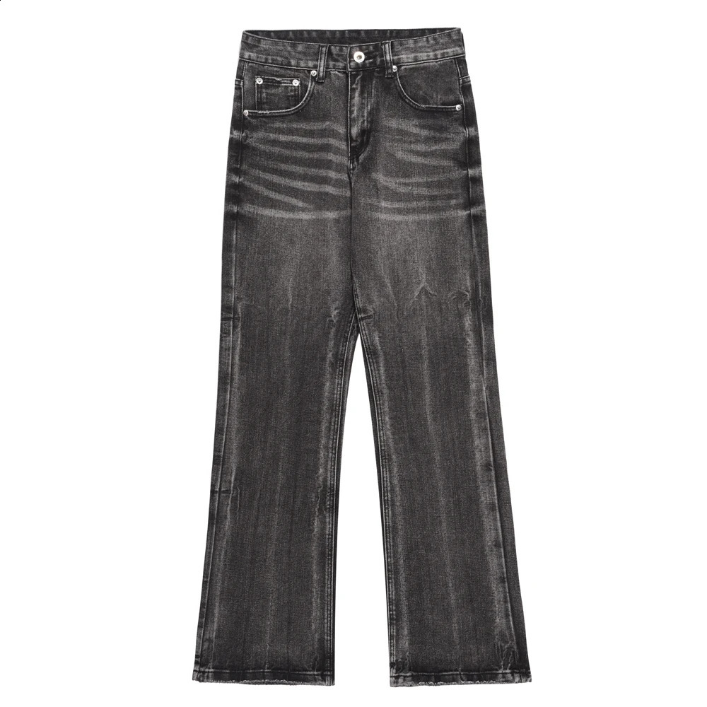 Wide Leg Jeans Mens Black Loose Straight-leg Flared Trousers Summer Casual Streetwear Vintage Spring High Street Y2k Denim Pants 250206