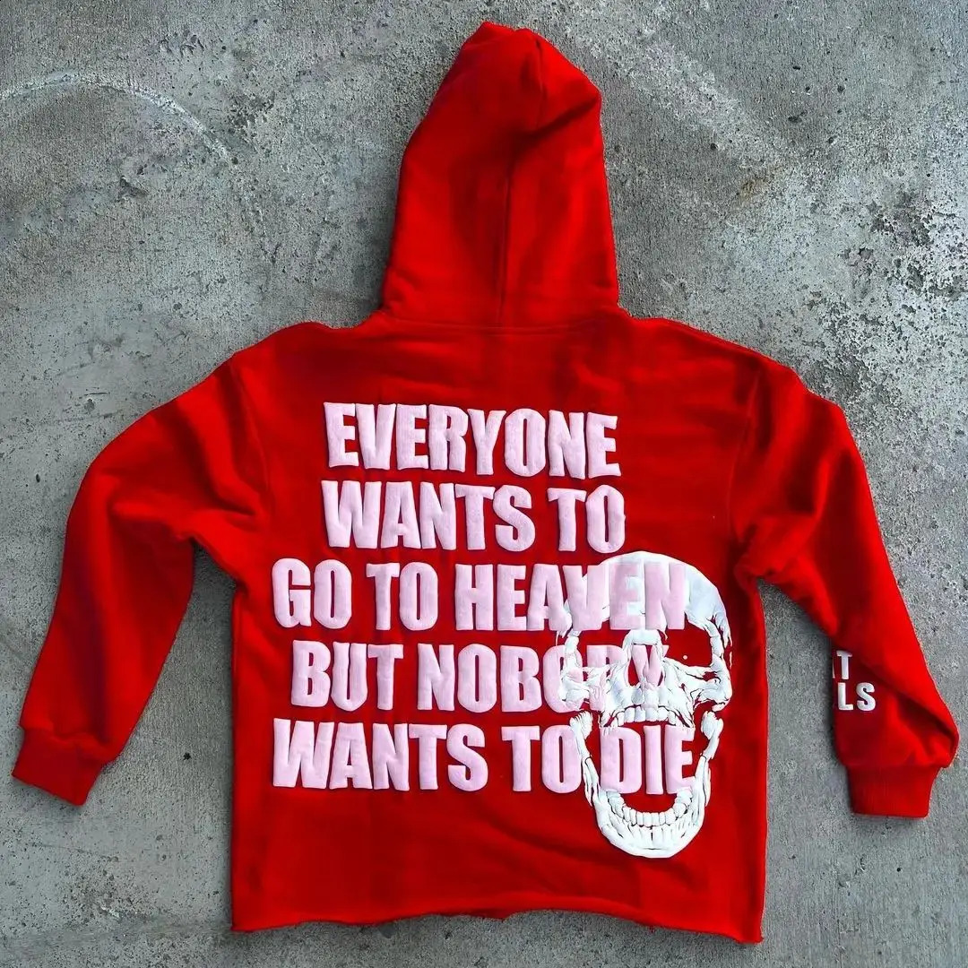 Harajuku skull letter print streetwear hiphop hoodies women graphic y2k top oversized hoodie sweatshirt goth women clothes 250117