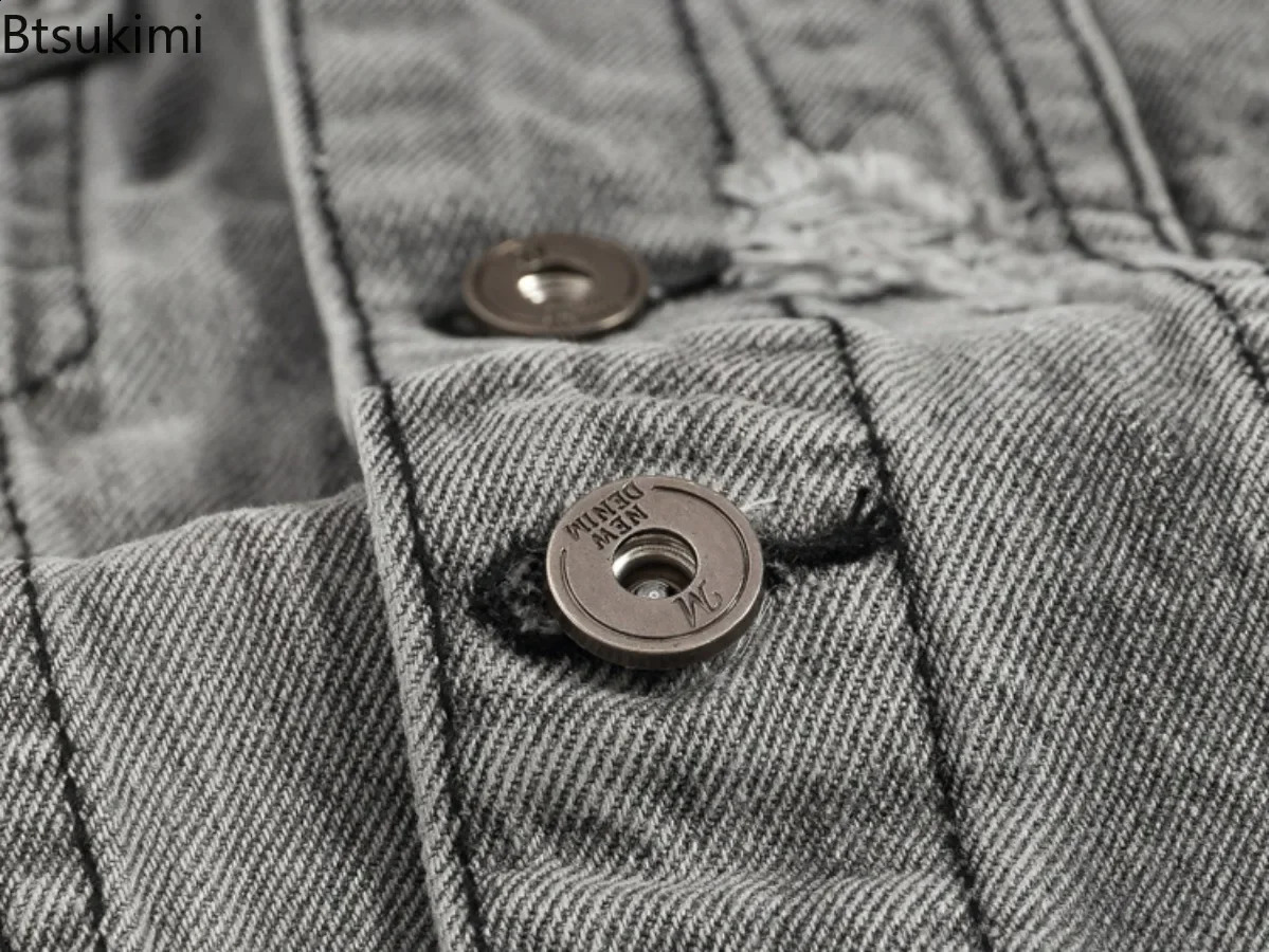 2025 Mens Spring Autumn Denim Vests Handsome Motorcycle Waistcoat Fashion Korean Style Casual Sport Vest Coats Big Size 5XL 250206