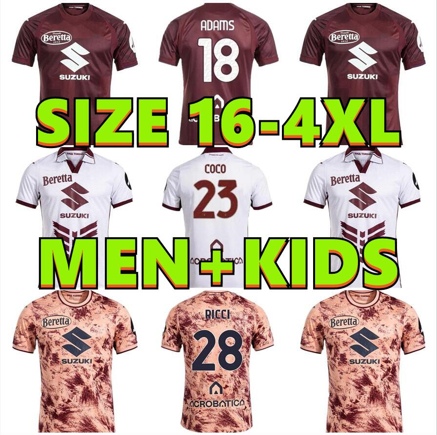 24 25 Torino FC Limited Edition Soccer Jerseys 2024 2025 ZAZA RICCI ZIMA T. SANABRIA LUKIC PELLEGRI SINGO SECK Home Away 3rd Football Men kids kit Training clothes