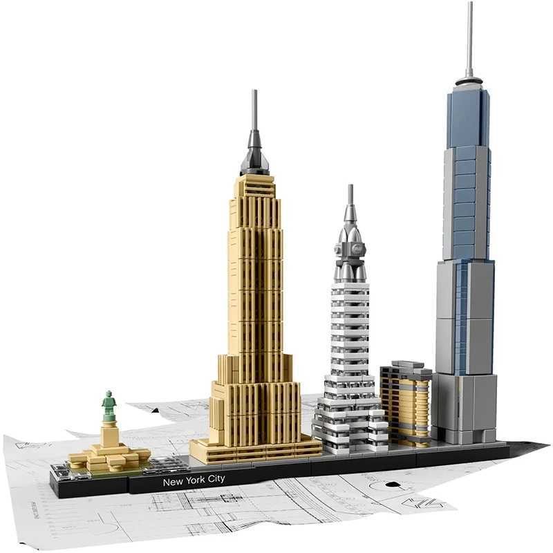New York London Pairs Dubai Lanmark City Skyline Building Blocks 21052 21044 21028 21034 21032 21027 Construction Bricks SetC250206