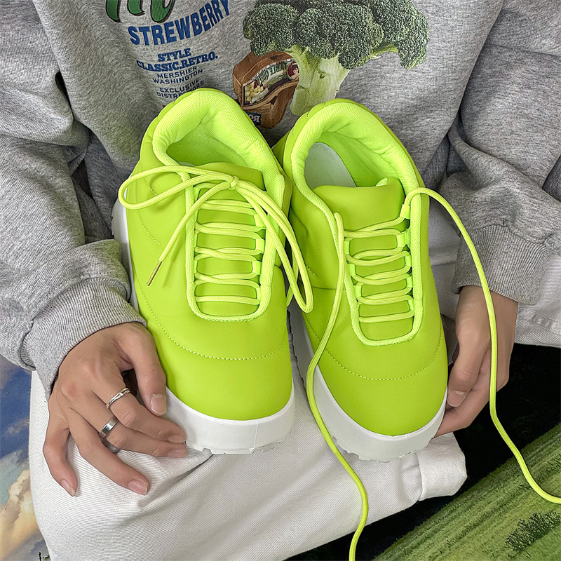 Men Casual Shoes Thick Sole Fashion Simple Design Versatile Soft Triple Brown Green Free shipping