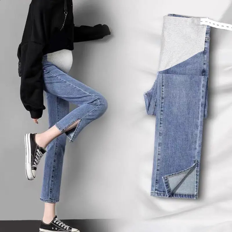 Maternity Pregnancy Leggings Stretch Jeans Pants Spring Summer Thin Cotton Maternity Jeans Maternity Wear 250206
