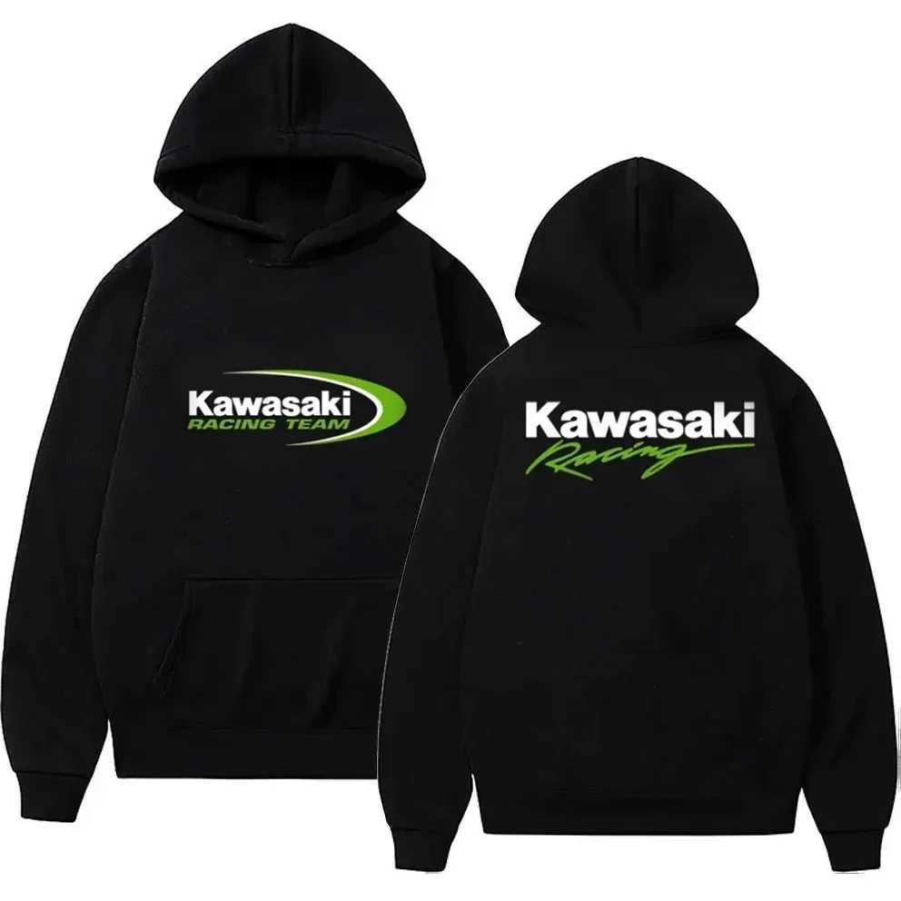 Leisure Kawasaki Racing Team Devil Claw Mens Hoodie Oversized Top Loose Unisex Womens Track and Field Shirt Pullover T-shirt Y250206