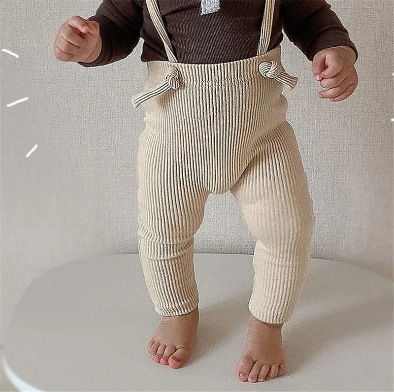 Baby Pants Spring Autumn Korean Solid Infant Pants Striped Loose Pants Ealstic Cotton Toddler Pants 0-24Months 250206
