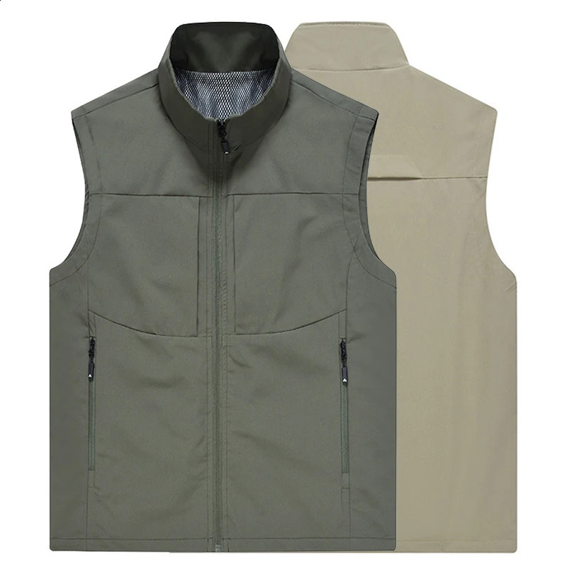 Arrive 6 Pockets Men Soft Shell Vests Quality Outdoor 5XL Plus Size Quick-drying Camping Fishing Pography Cargo Waistcoat 250206