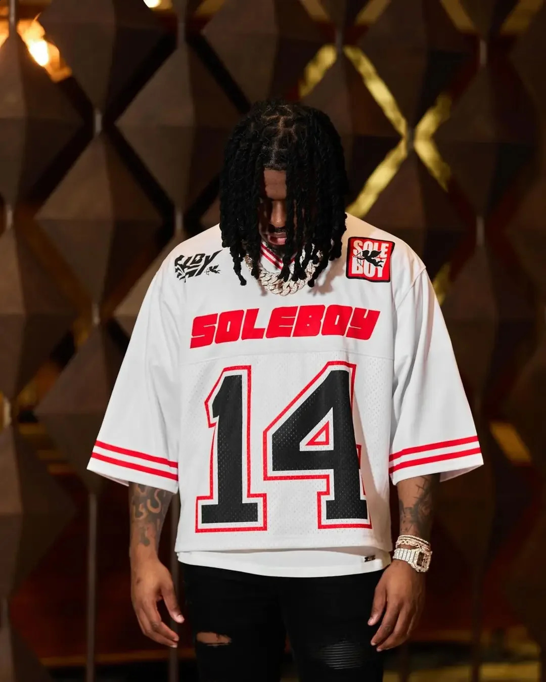 Y2K American T-shirt retro splicing hip-hop V-neck T-shirt loose sports mesh bodybuilding sports student training short sleeves 250206