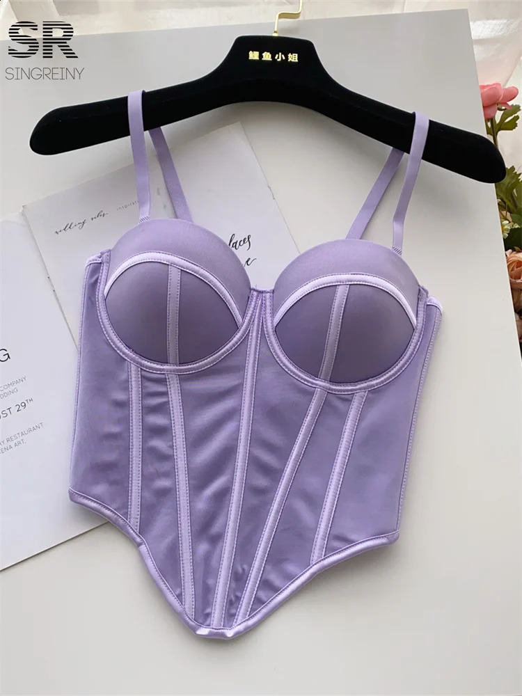 SINGREINY Fashion Sexy Camisole Women est Slim High Quality Bra Ladies French Sleeveless Solid Senior Summer Tank Top 250206