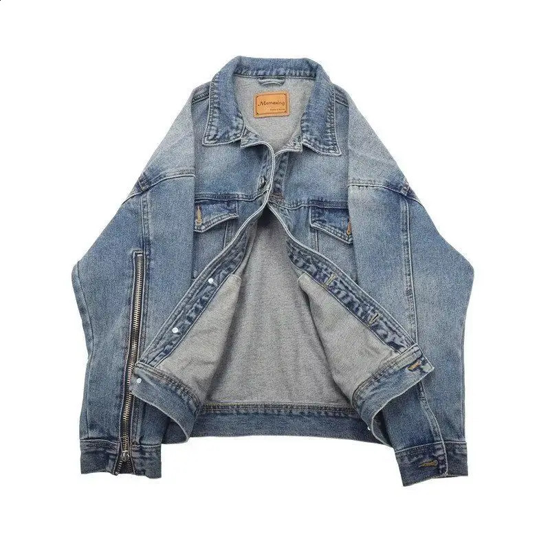 Vintage Cowboy Denim Jacket Men Trendy Loose Spring Autumn Men Casual Handsome Personalized Long Sleeve Jeans Jacket Coat 250206