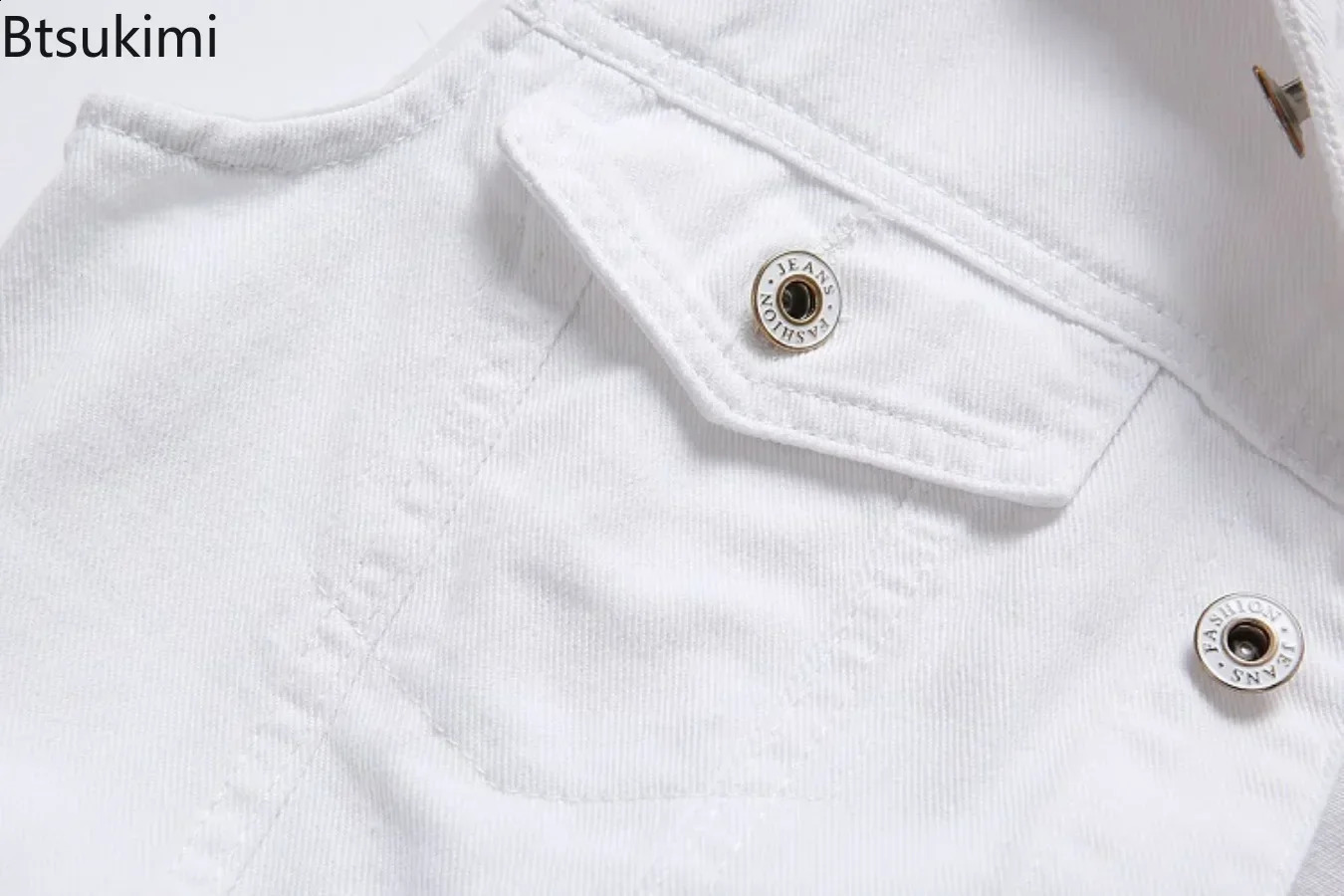 2025 Mens White Denim Vest Vintage Sleeveless Casual Pure Cotton Vest Jackets Washed Jeans Waistcoats Male Trend Streetwear 250206