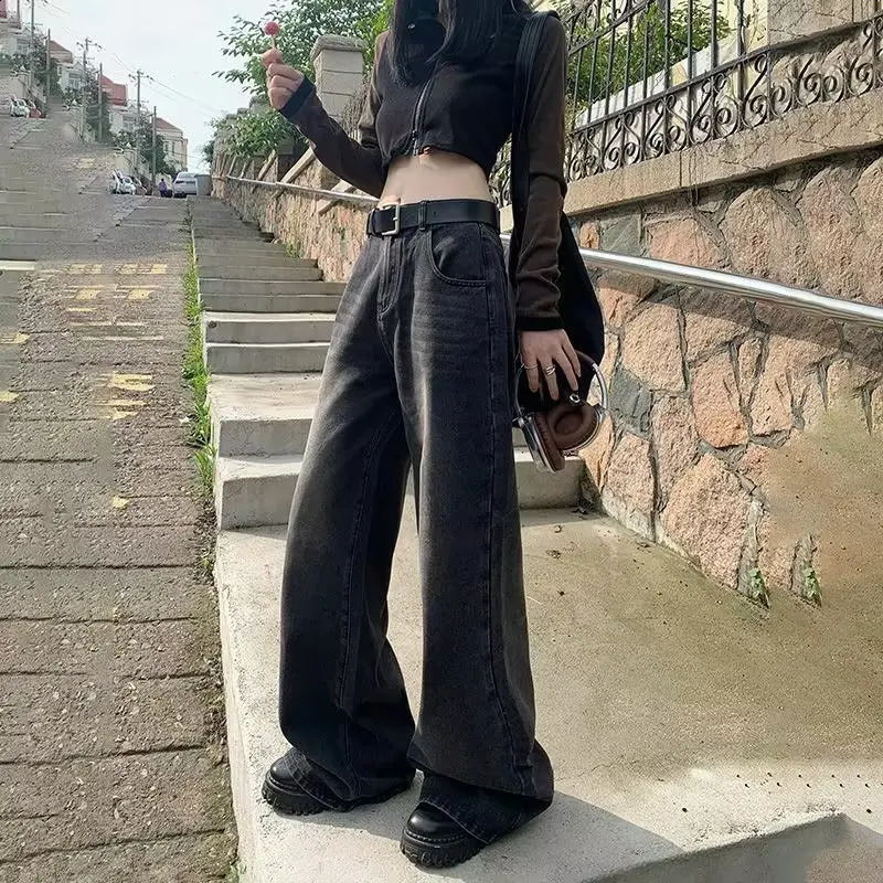 Wide Leg Jean Korean Fashion Harajuku Baggy Denim Trousers Oversized Streetwear Vintage Spring and Autumn Casual Pants 250121