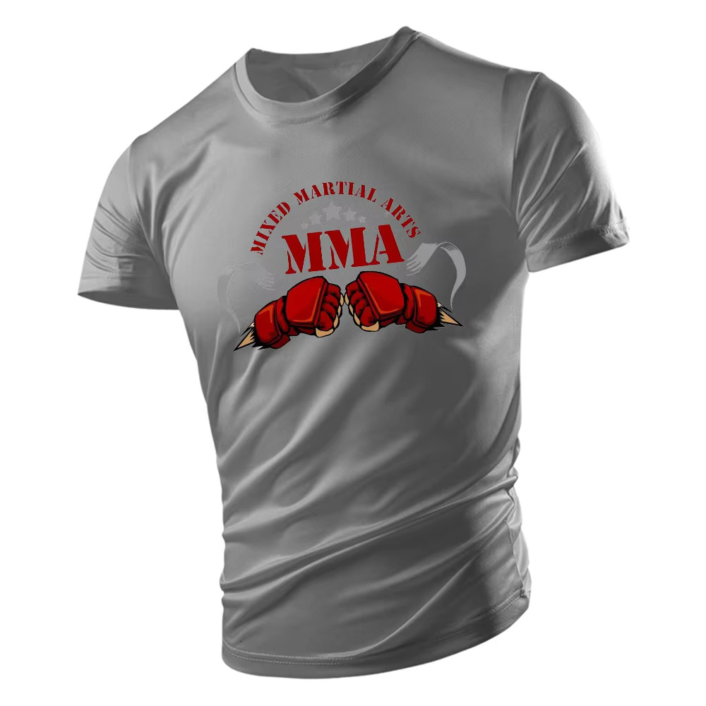Summer Harajuku Sports Undershirt T-shirt Tops Boxing Print Quick Drying Adult clothing Mens crew neck Loose T-shirt Gym tops